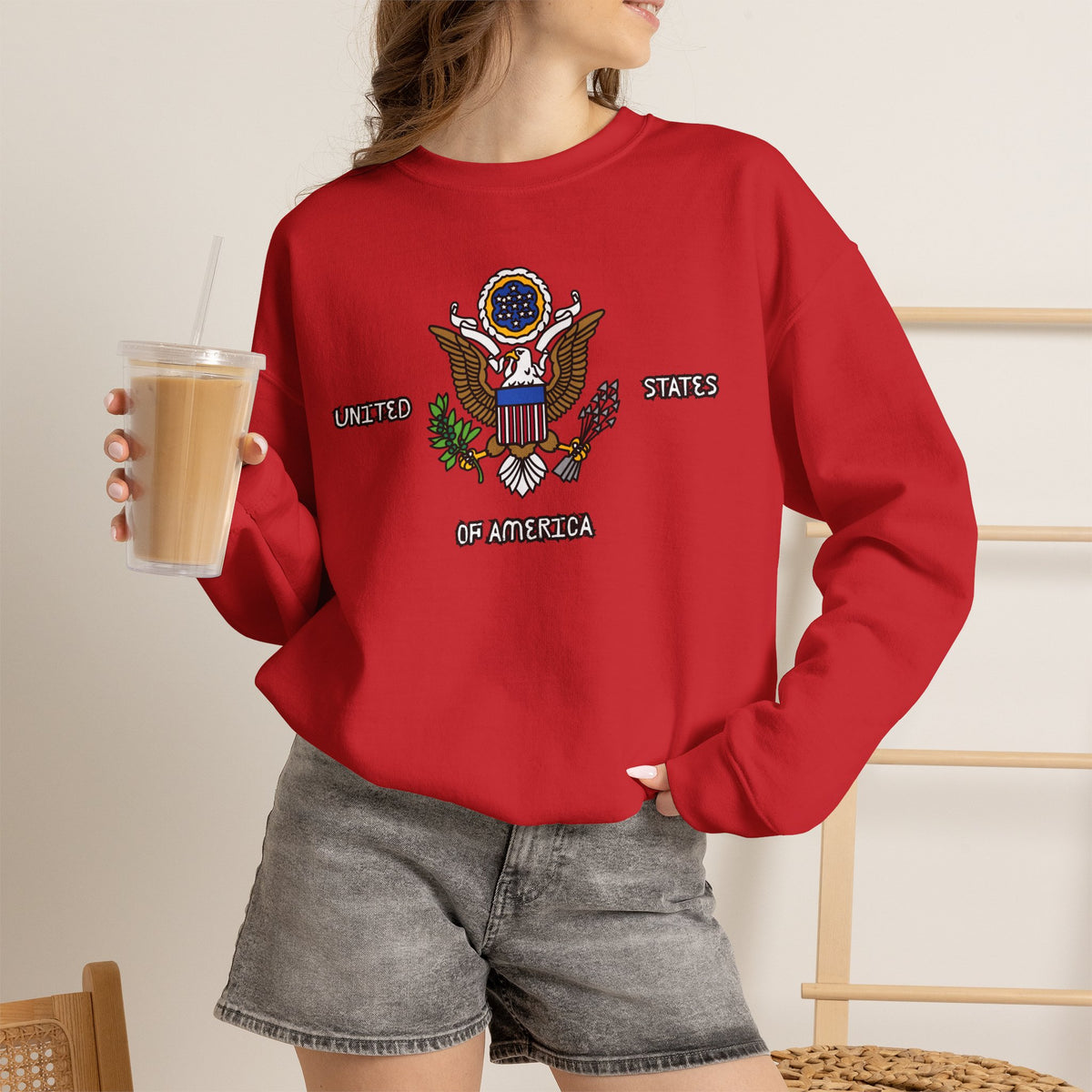 United States Sweatshirt Premium Design SKIALFA Unisex