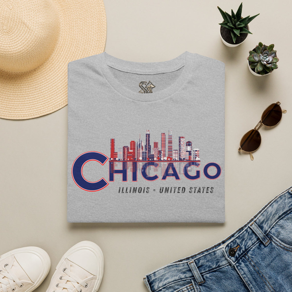 Chicago T-Shirt Premium Design SKIALFA Unisex