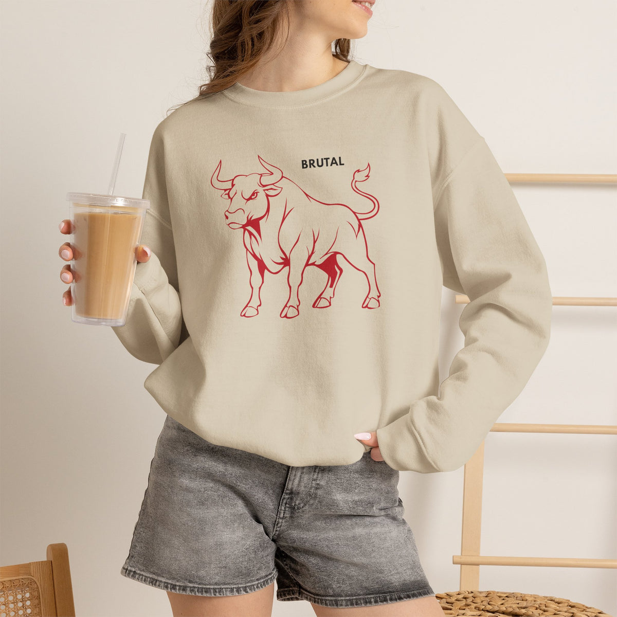 BRUTAL Bull Sweatshirt Premium Design SKIALFA Unisex